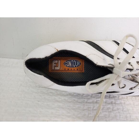 (J24) Foot Joy Contour Mens Golf Shoes Size 12 Leather Spikeless White 54363 - Picture 4 of 7
